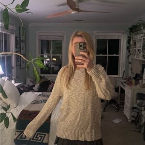 L.L. Bean Women's Beige Crew Neck Sweater